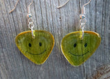 Emoji Smiley Face Transparent Guitar Pick Earrings
