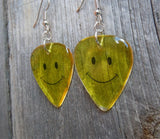 Emoji Smiley Face Transparent Guitar Pick Earrings