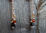 Leopard Print Guitar Pick Earrings with Swarovski Crystal Dangles