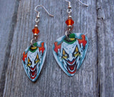 Evil Clown with a Green Hat Guitar Picks with Orange Swarovski Crystals