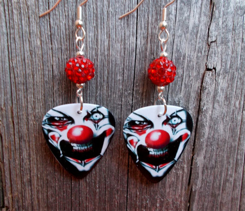 Evil Clown Guitar Picks with Red Pave Beads