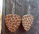 Giraffe Patterned Guitar Pick Earrings