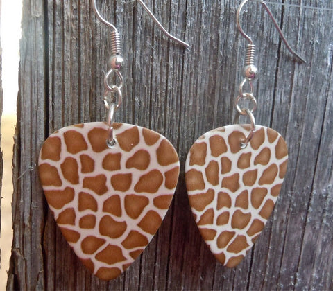 Giraffe Patterned Guitar Pick Earrings