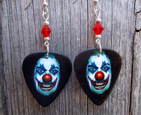 Evil Clown with Red Nose Guitar Picks with Red Swarovski Crystals