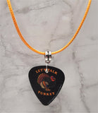 Thanksgiving Let's Talk Turkey Guitar Pick Necklace on Orange Rolled Cord