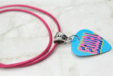 CLEARANCE Equal Pride Guitar Pick Necklace with Fuchsia Pink Cord