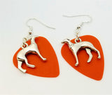 Greyhound Charm Guitar Pick Earrings - Pick Your Color