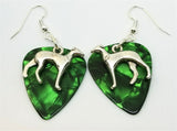 Greyhound Charm Guitar Pick Earrings - Pick Your Color