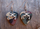 CLEARANCE Small Crossed Guns Charm Guitar Pick Earrings - Pick Your Color