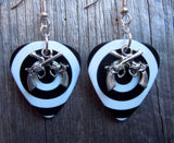 CLEARANCE Small Crossed Guns Charm Guitar Pick Earrings - Pick Your Color