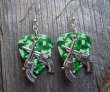 CLEARANCE Large Crossed Guns Charm Guitar Pick Earrings - Pick Your Color