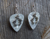 CLEARANCE Crossed Ornate Guns Charms Guitar Pick Earrings - Pick Your Color