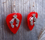 CLEARANCE Crossed Ornate Guns Charms Guitar Pick Earrings - Pick Your Color