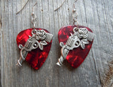 CLEARANCE Revolvers with Roses Charm Guitar Pick Earrings - Pick Your Color