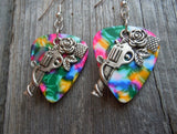 CLEARANCE Revolvers with Roses Charm Guitar Pick Earrings - Pick Your Color