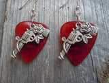 CLEARANCE Revolvers with Roses Charm Guitar Pick Earrings - Pick Your Color