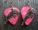 CLEARANCE Revolvers with Roses Charm Guitar Pick Earrings - Pick Your Color