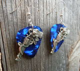 CLEARANCE Revolvers with Roses Charm Guitar Pick Earrings - Pick Your Color