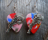 CLEARANCE Revolvers with Roses Charm Guitar Pick Earrings - Pick Your Color