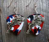 CLEARANCE Revolvers with Roses Charm Guitar Pick Earrings - Pick Your Color