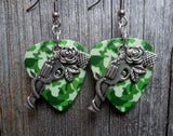 CLEARANCE Revolvers with Roses Charm Guitar Pick Earrings - Pick Your Color