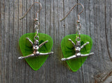 CLEARANCE Gymnast Doing a Split Charm Guitar Pick Earrings - Pick Your Color