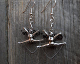 CLEARANCE Gymnast Doing a Split Charm Guitar Pick Earrings - Pick Your Color