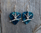 CLEARANCE Gymnast Doing a Split Charm Guitar Pick Earrings - Pick Your Color