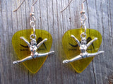 CLEARANCE Gymnast Doing a Split Charm Guitar Pick Earrings - Pick Your Color