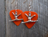 CLEARANCE Gymnast Doing a Split Charm Guitar Pick Earrings - Pick Your Color