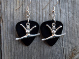 CLEARANCE Gymnast Doing a Split Charm Guitar Pick Earrings - Pick Your Color