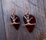 CLEARANCE Gymnast Doing a Split Charm Guitar Pick Earrings - Pick Your Color