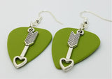 CLEARANCE Cupid's Arrow Charm Guitar Pick Earrings - Pick Your Color