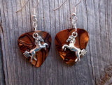 CLEARANCE Horse Rearing Up Charm Guitar Pick Earrings - Pick Your Color