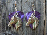 CLEARANCE Large Horse Head Charm Guitar Pick Earrings - Pick Your Color