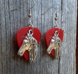 CLEARANCE Large Horse Head Charm Guitar Pick Earrings - Pick Your Color