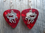 CLEARANCE Cartoonish Horse Charm Guitar Pick Earrings - Pick Your Color