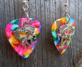 CLEARANCE Cartoonish Horse Charm Guitar Pick Earrings - Pick Your Color