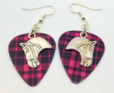 Horse Head Charm Guitar Pick Earrings - Pick Your Color