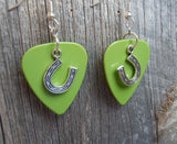 CLEARANCE Horseshoe Charm Guitar Pick Earrings - Pick Your Color