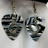 CLEARANCE Horseshoe Charm Guitar Pick Earrings - Pick Your Color