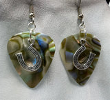 CLEARANCE Horseshoe Charm Guitar Pick Earrings - Pick Your Color