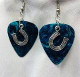 CLEARANCE Horseshoe Charm Guitar Pick Earrings - Pick Your Color