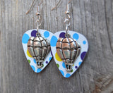 CLEARANCE Hot Air Balloon Charm Guitar Pick Earrings - Pick Your Color