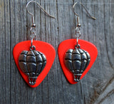 CLEARANCE Hot Air Balloon Charm Guitar Pick Earrings - Pick Your Color