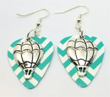 CLEARANCE Hot Air Balloon Charm Guitar Pick Earrings - Pick Your Color