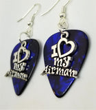 CLEARANCE I Heart My Airman Charm Guitar Pick Earrings - Pick Your Color