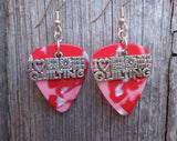 CLEARANCE I Heart Quilting Charm Guitar Pick Earrings - Pick Your Color