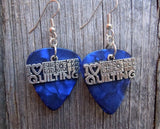 CLEARANCE I Heart Quilting Charm Guitar Pick Earrings - Pick Your Color