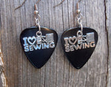 CLEARANCE I Heart Sewing Charm Guitar Pick Earrings - Pick Your Color